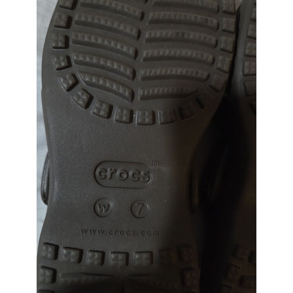 Crocs Women's Meleen Crossband Sandals Sz 7 Brown Espresso Slip On Comfort - Picture 8 of 8